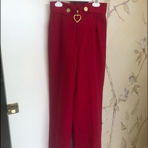 Moschino Red Wide leg Pants